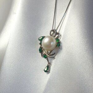 HXZZ 925 Sterling Silver Freshwater Pearl Necklace